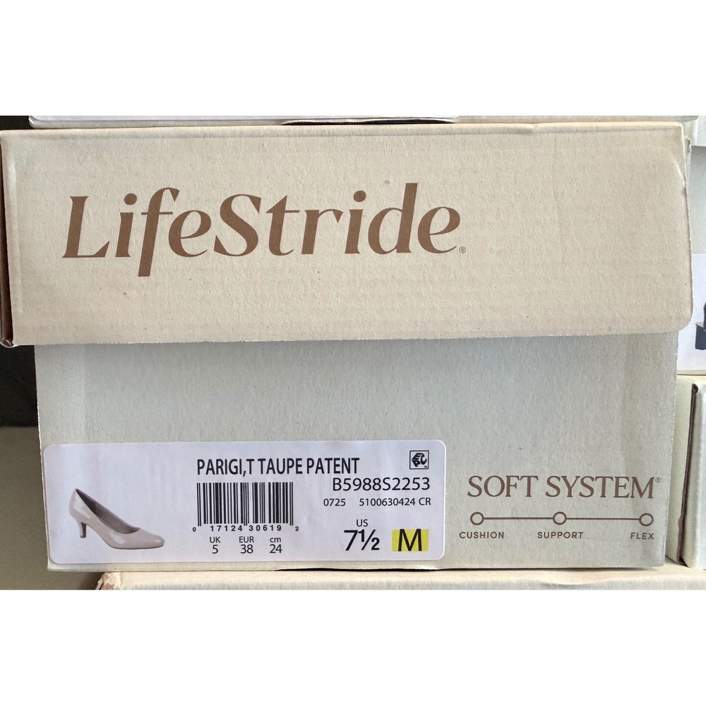 LifeStride Parigi Pump Taupe Womens Sz 7.5M Round Toe Kitten Heel Dress Shoe NEW - Picture 4 of 12